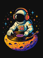 Astronaut DJ Cosmic Vinyl Neon Art Shirt