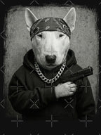 Bull Terrier Dog Pistol Bandana Streetwear Shirt