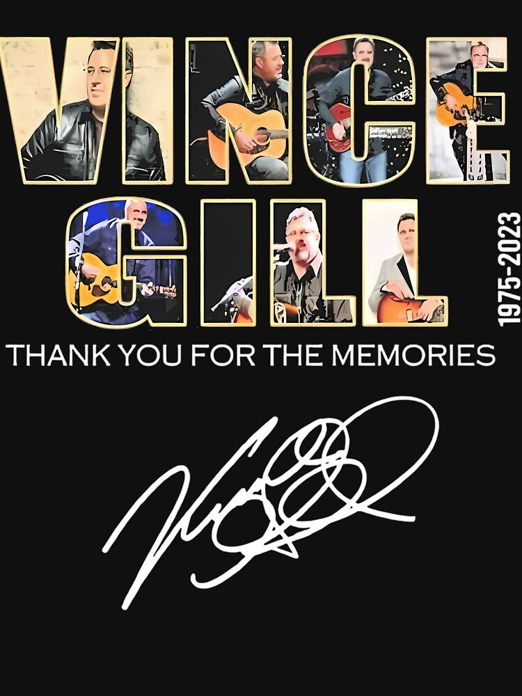Vince Gill 1975-2023 Thank You For The Memories Signatures Shirt