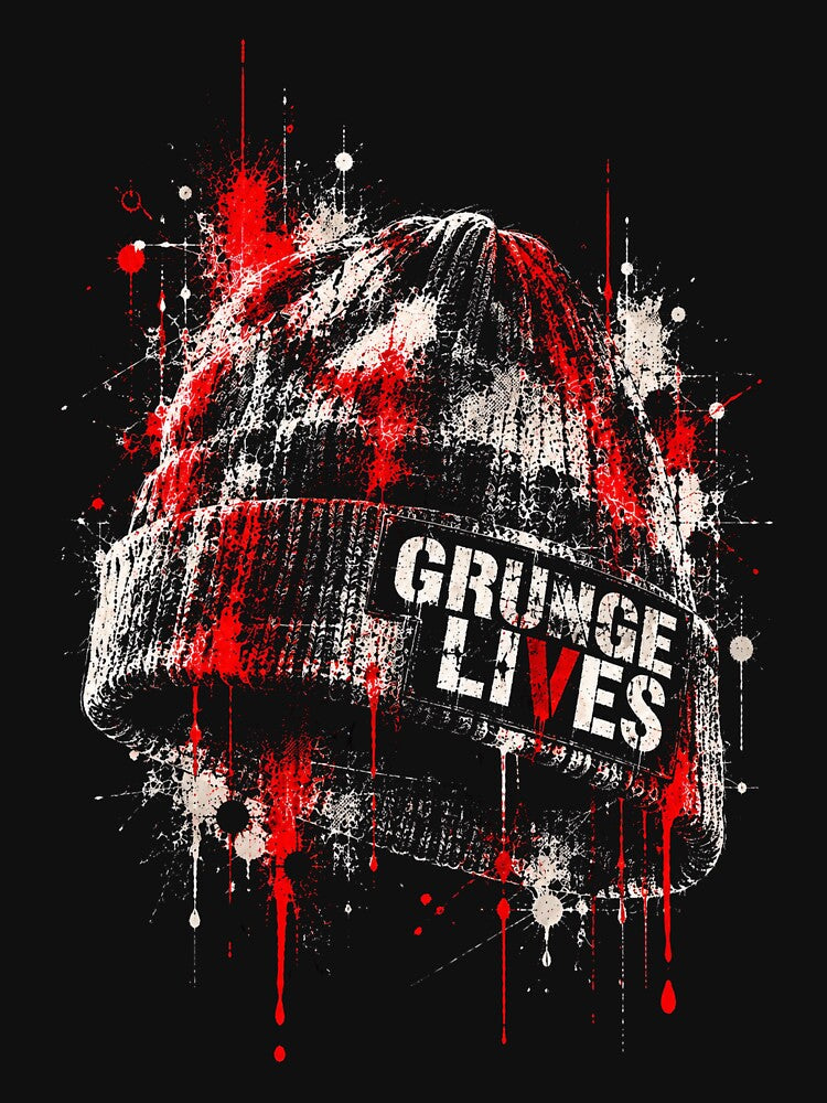 Grunge Lives Distressed Beanie Shirt
