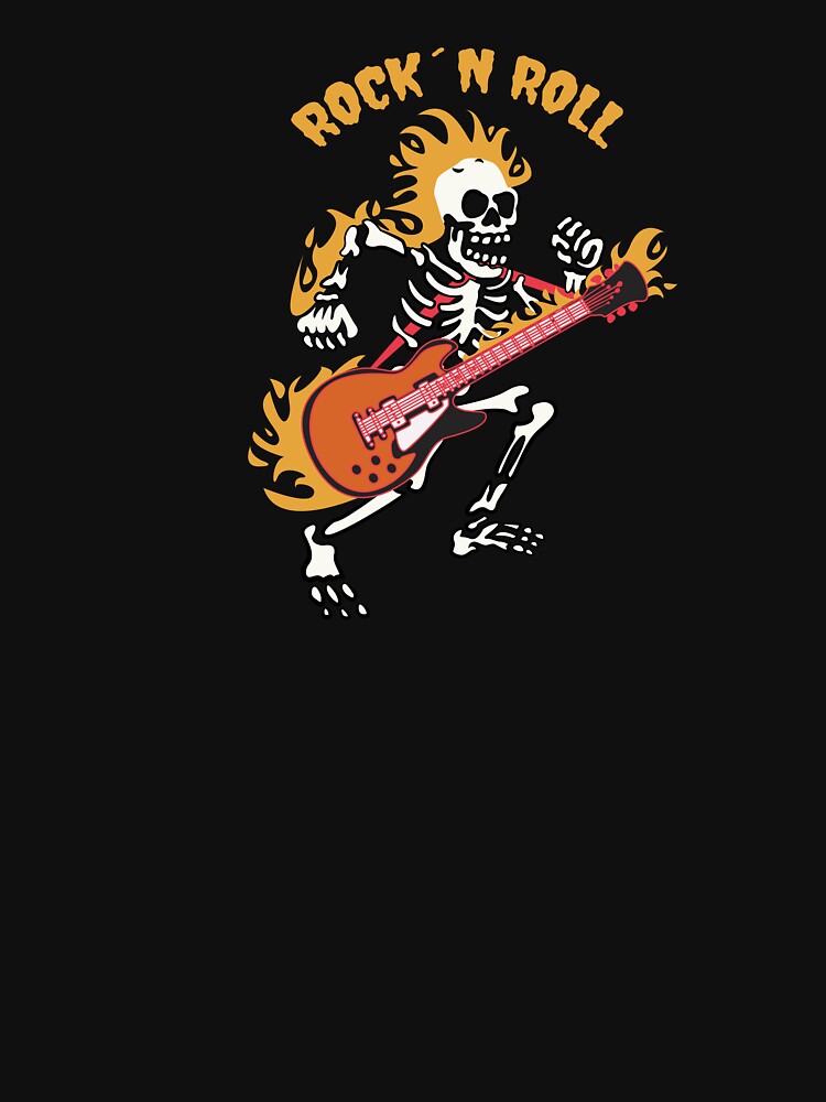 Metalhead Skull Playing Guitar Illustration Shirt