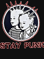 Spiky Hair Boy And Girl Portrait Circle Frame Shirt