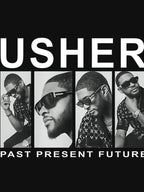 Usher Present Future Monochrome Collage Design Shirt