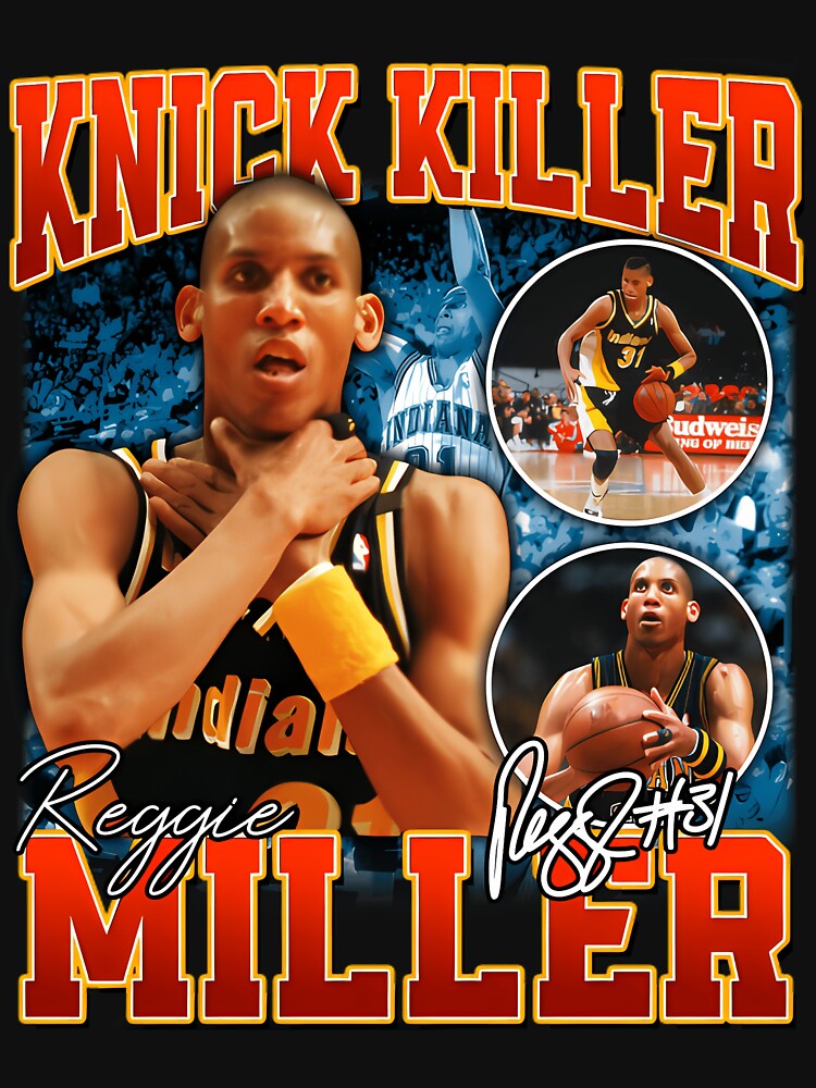 Reggie Miller Choke Sign Basketball Legend Signature Vintage Retro Shirt