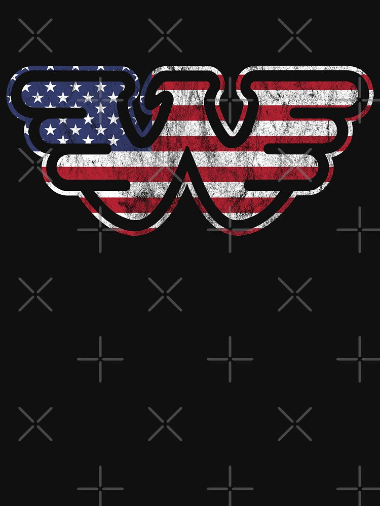Waylon Jennings American Flag Distressed Look Shirt