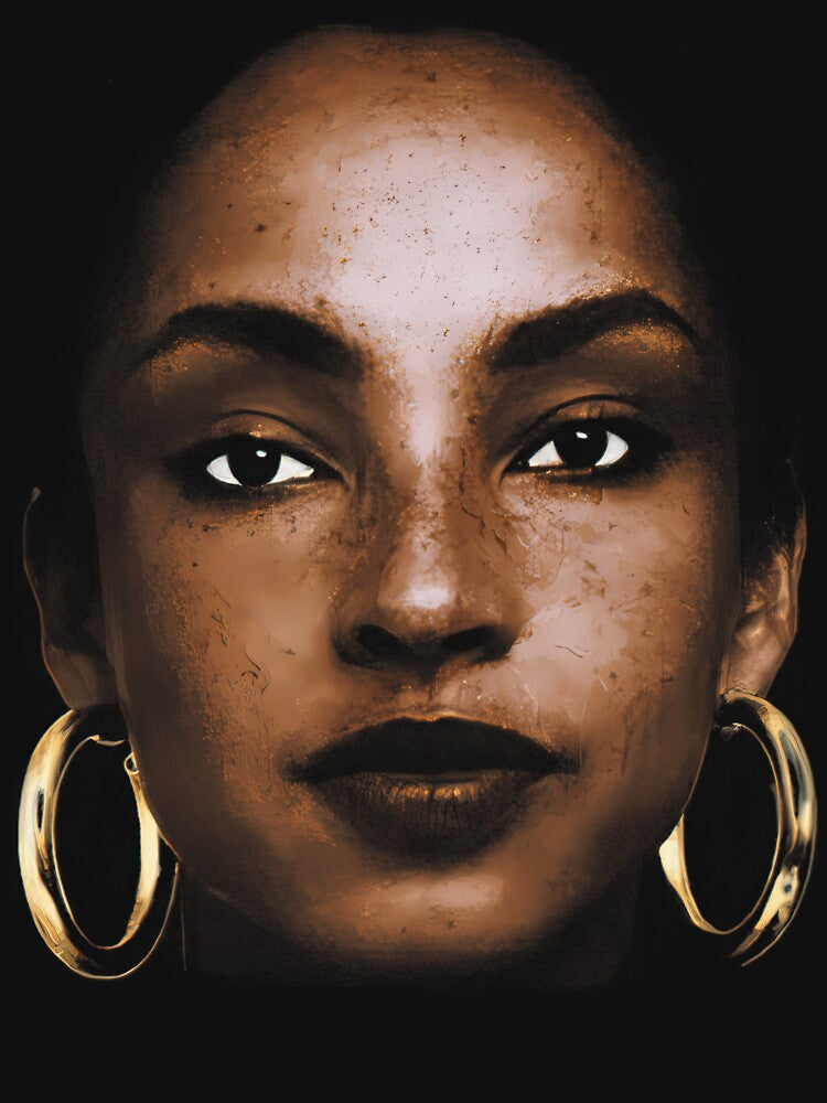 Close Up Female Portrait Hoop Earrings Shirt