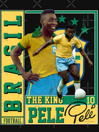 Pele 10 The King Football Player Legend Brazil Brasil RIP Signature Shirt