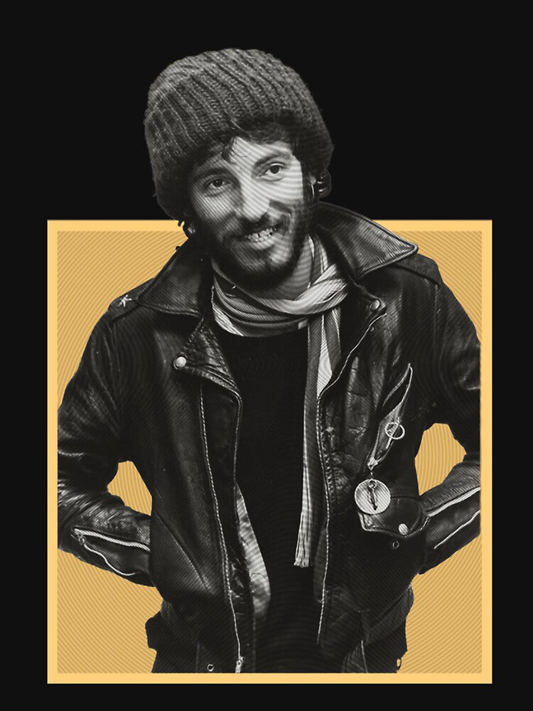 Bruce Springsteen Beanie & Jacket Retro Portrait For Rock Music Lovers Shirt