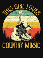 This Girl Loves Country Music Guitar Country Music Shirt