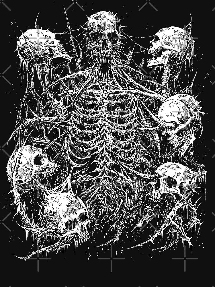 Death Skeleton Master Of Skulls Black & White Shirt