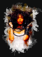 Erykah Badu Watercolor Ink Painting Shirt