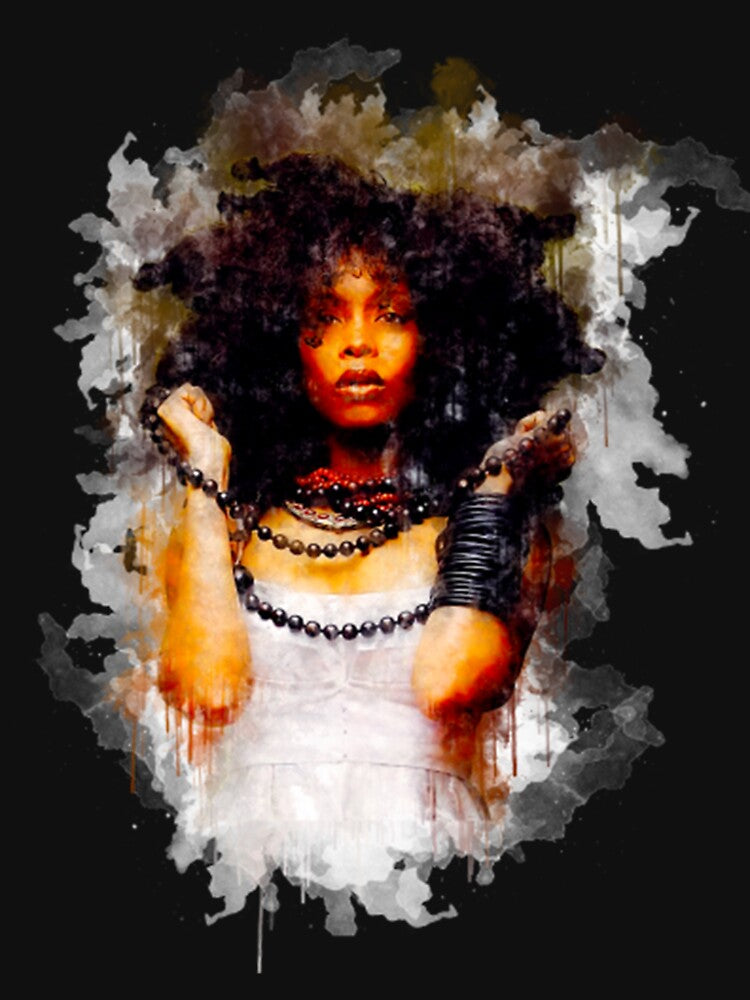 Erykah Badu Watercolor Ink Painting Shirt
