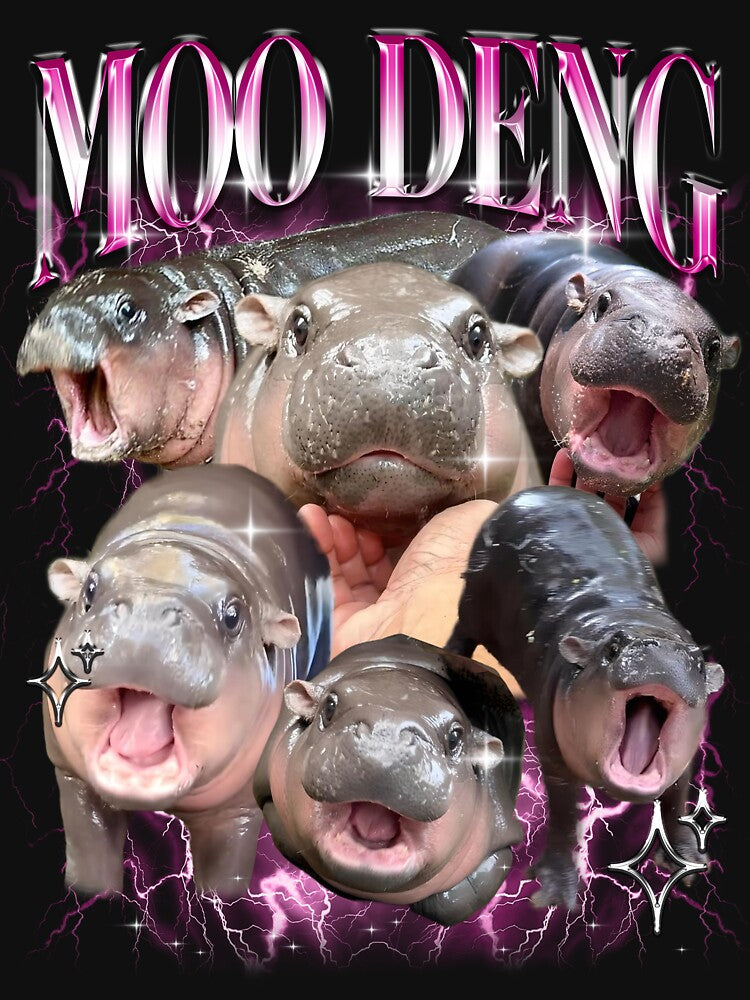 Moo Deng Cute Moo Deng Funny Bootleg Baggy Meme Shirt