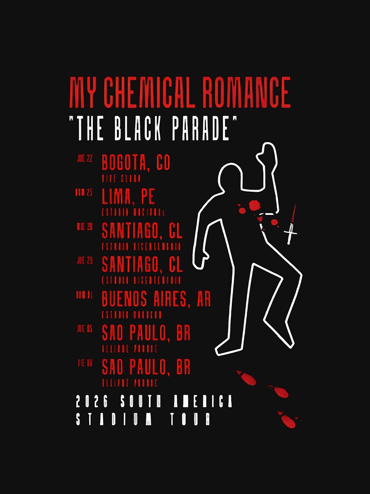 My Chemical Romance The Black Parade 2026 South America Tour Shirt