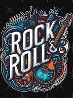 Vibrant Rock 'n' Roll Graphic Rock And Roll Artwork Shirt