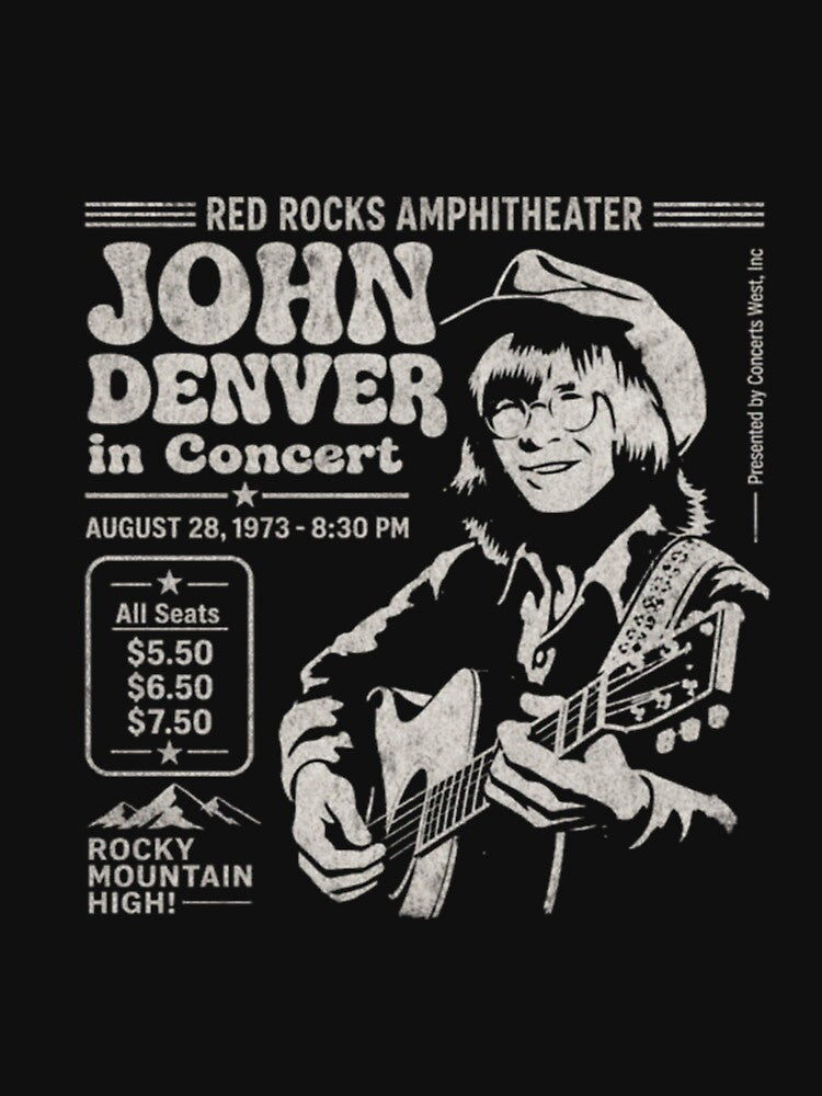 John Denver Red Rocks Concert 1973 Vintage Shirt