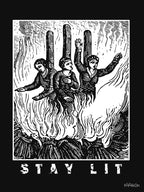 Stay Lit Witch Burning Antichristian Funny Shirt