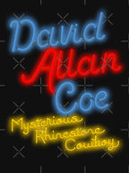 David Allan Coe Mysterious Rhinestone Cowboy Neon Shirt