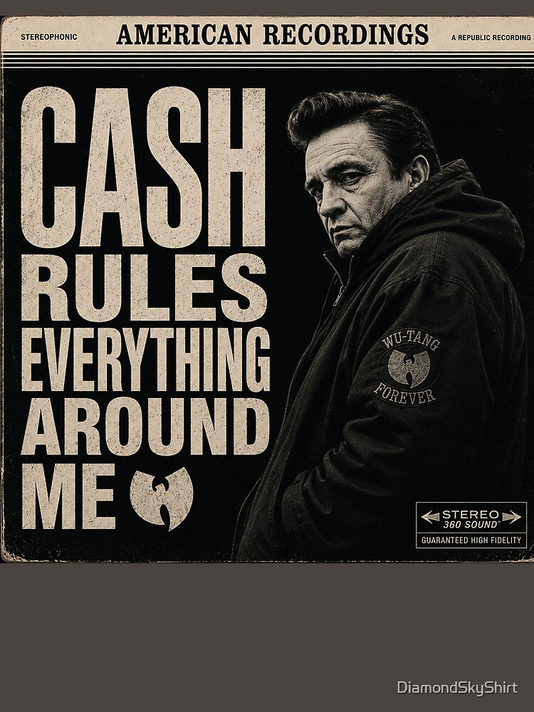 CASH Rules Everything Around Me Vintage Outlaw Country X Hip Hop Shirt