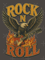 Rock N Roll Eagle Guitar Vintage Rock Music Shirt