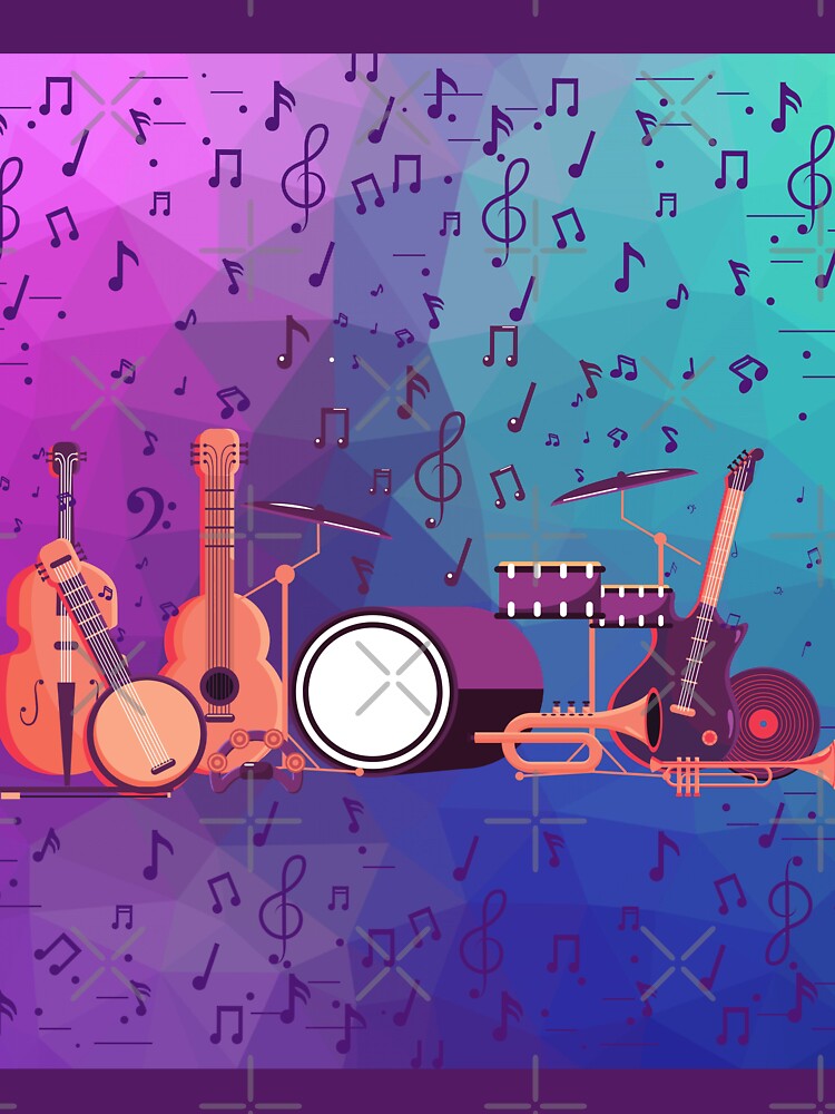 Music Everywhere On A Purple Bandstand Shirt