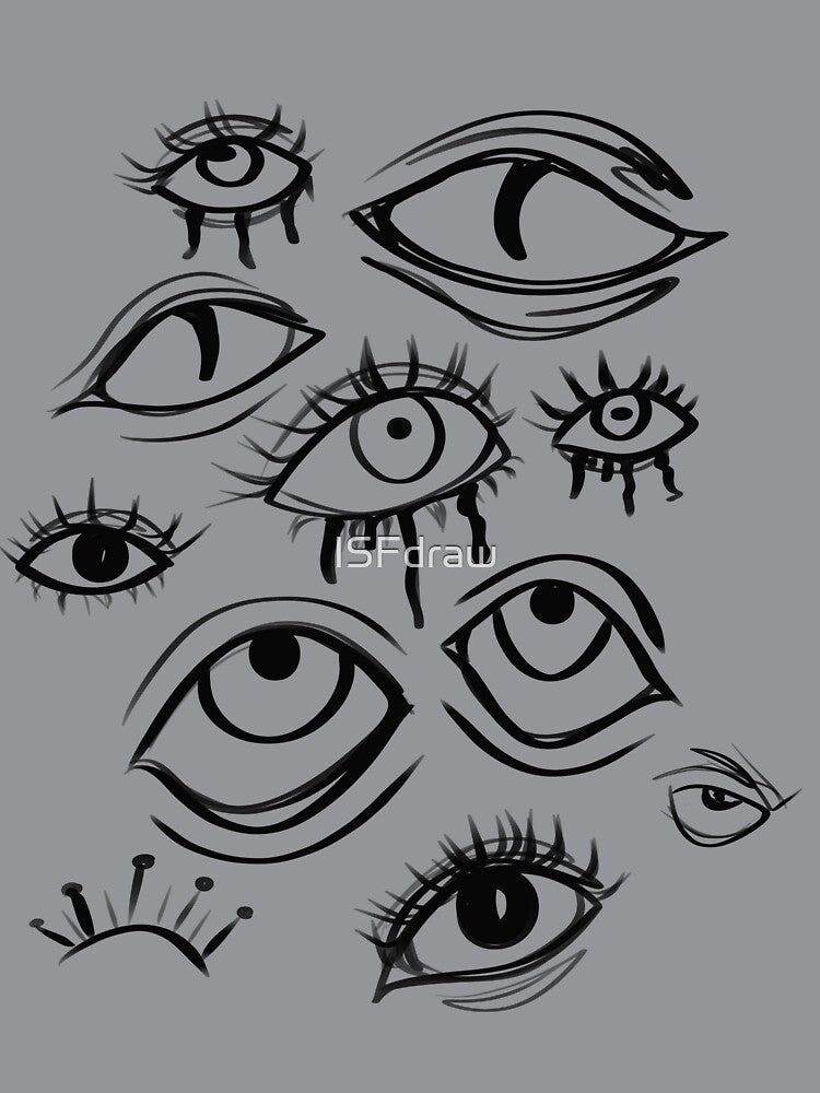 Women Goth Distressed Eyeball Grunge Eyes Shirt
