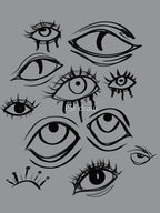 Women Goth Distressed Eyeball Grunge Eyes Shirt