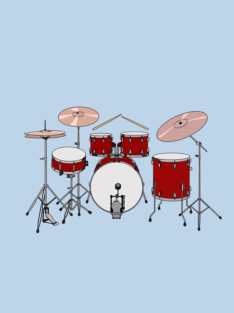Drum Kit Cartoon Illustration Shirt