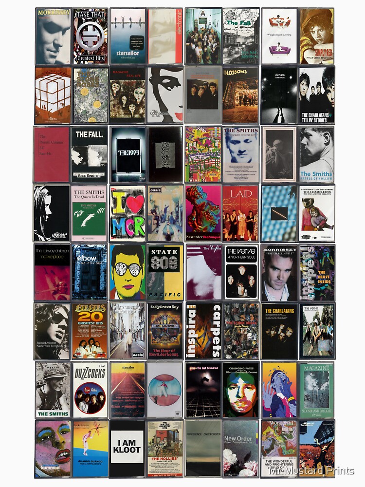 Manchester Music - Greatest Manchester Bands - Vintage Cassette Art Shirt