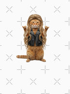 Ginger Cat Eighties Rockstar With A Mullet Shirt