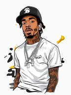 Confident Rapper With Baseball Cap Shirt