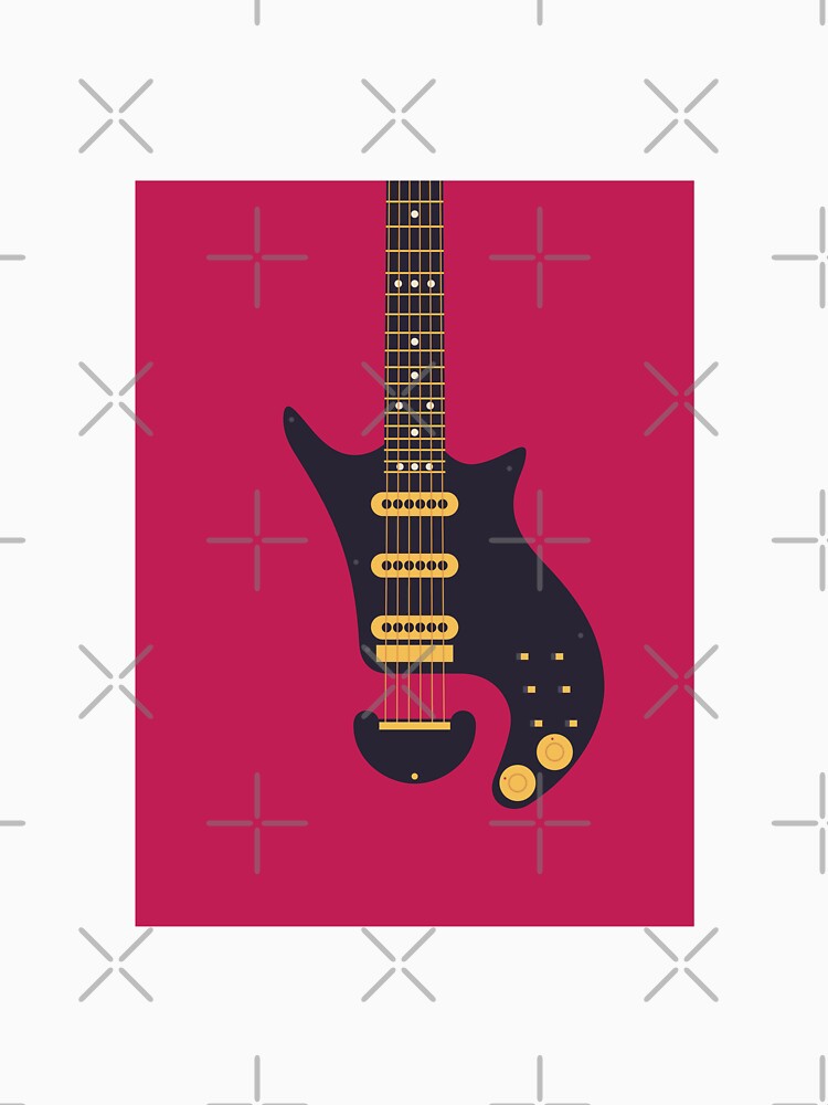 Glam Rock 70s Electric Guitar - Burgundy Shirt