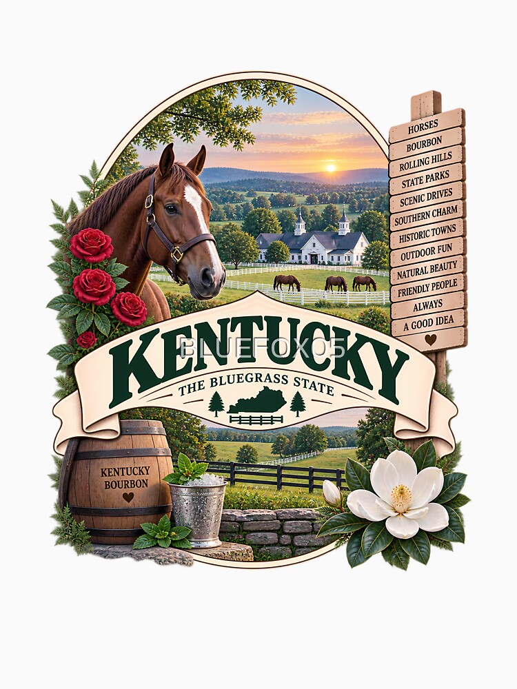 Kentucky Vintage Travel Badge The Bluegrass State Shirt