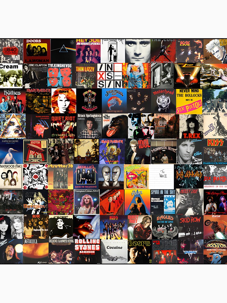 Rock Vinyl Record Collage Art Design For Music Lovers Shirt