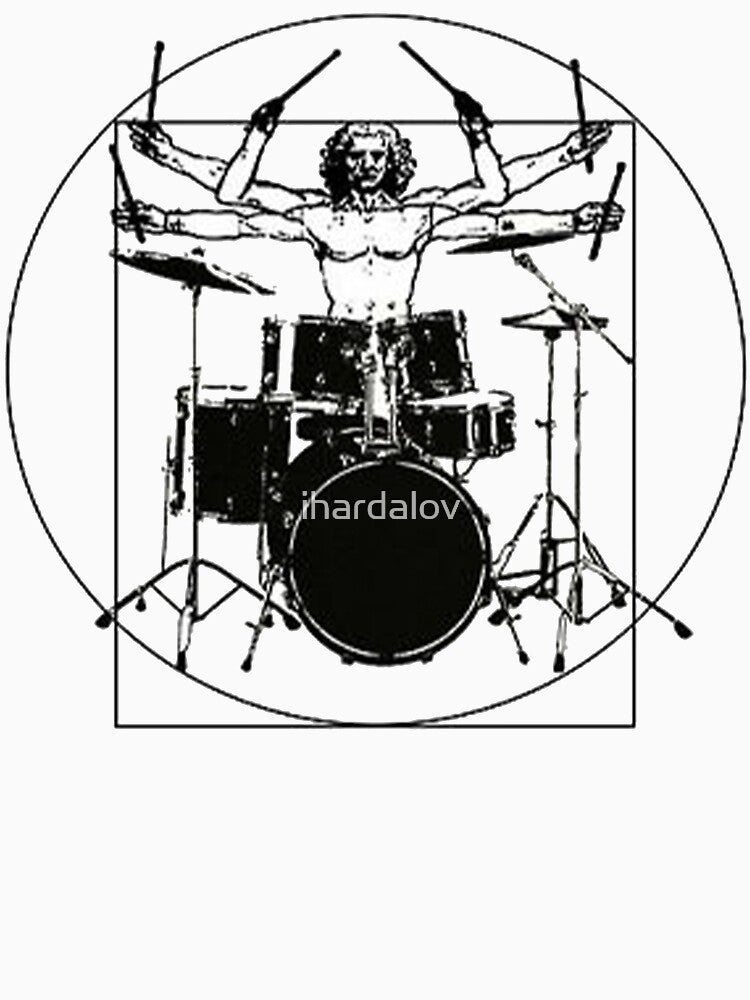 Vitruvian Drummer Design Drummer Shirt