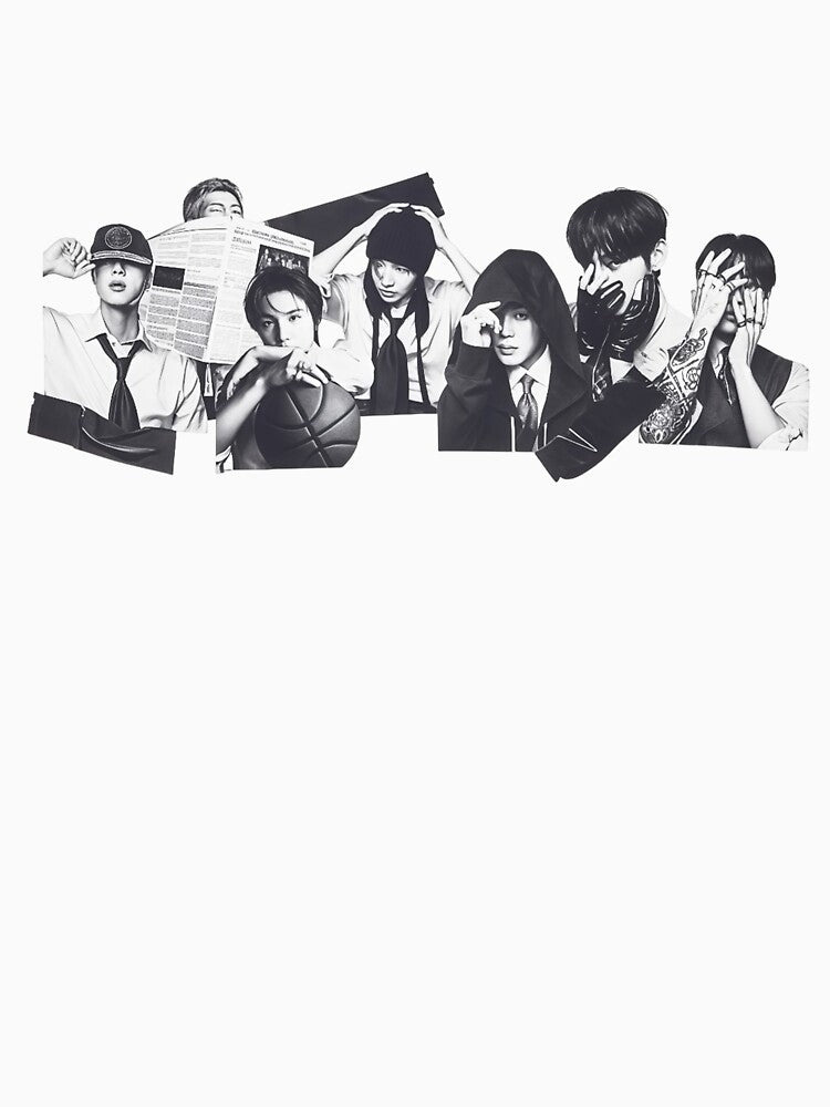 BTS OT7 Arirang Collage - Aesthetic Monochrome Portrait Shirt