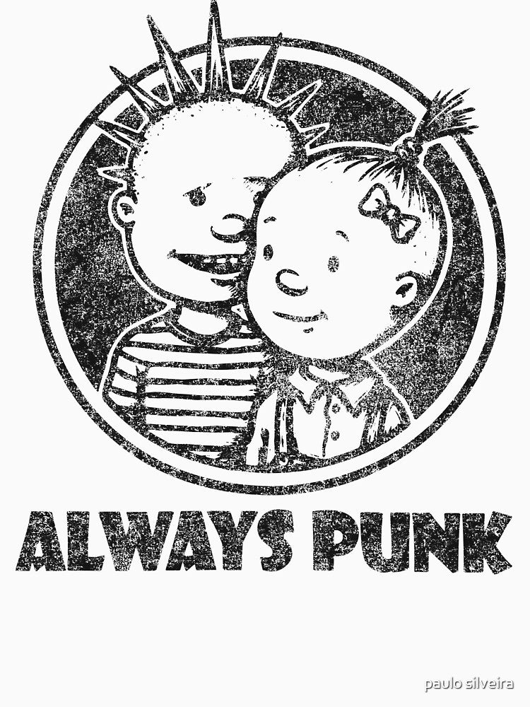Always Punk Funny Vintage Punk Rock Kids Distressed Design Shirt