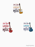 This Girl Loves Country Music With Electric Bass Guitar Brown Red Shirt