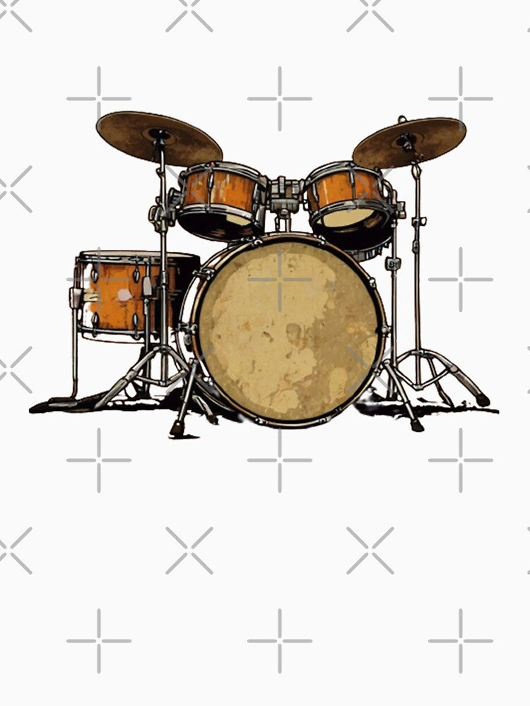 Drums Drummer Band Drumset Retro Vintage Drum Set 70s 80s Shirt