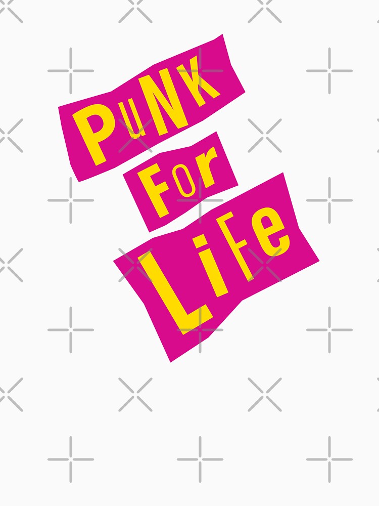 Punk For Life Bold Cutout-Style Punk Typography Design Shirt