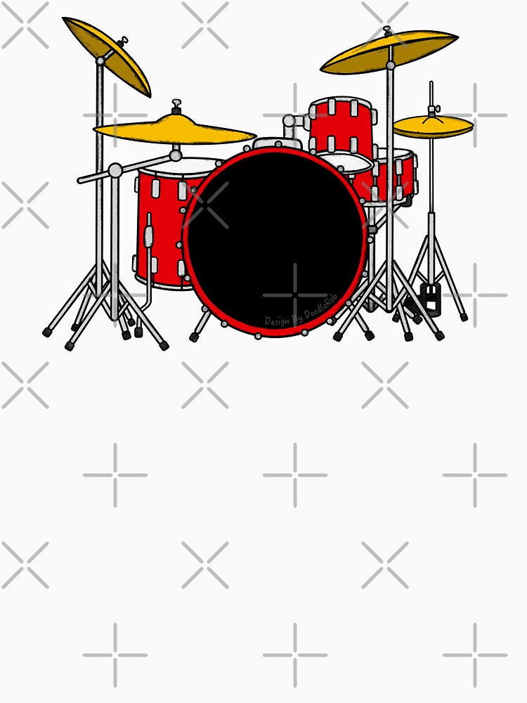Red Drum Kit Drummer Musician Shirt