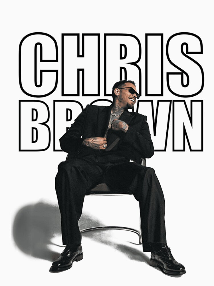 Chris Brown Modern Outline Minimalist Graphic Design Shirt