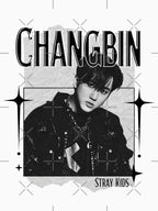 Changbin Stray Kids Monochrome Black And White Design Collage Shirt