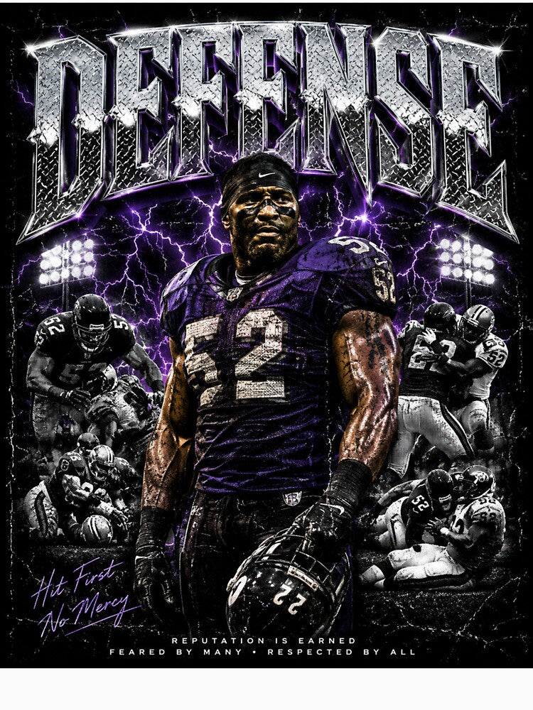 Ray Lewis Vintage Baltimore Defense Graphic Art Shirt