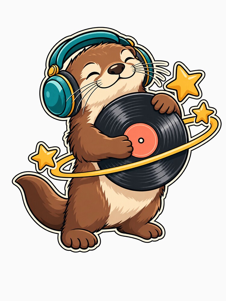 Cosmic Vinyl Otter Music Lover Shirt