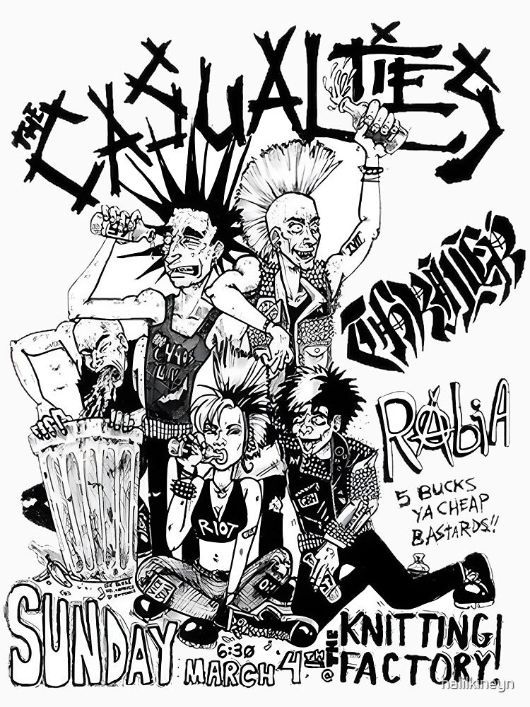 The Casualties Punk Rock Band Vintage Grunge Style Design Shirt