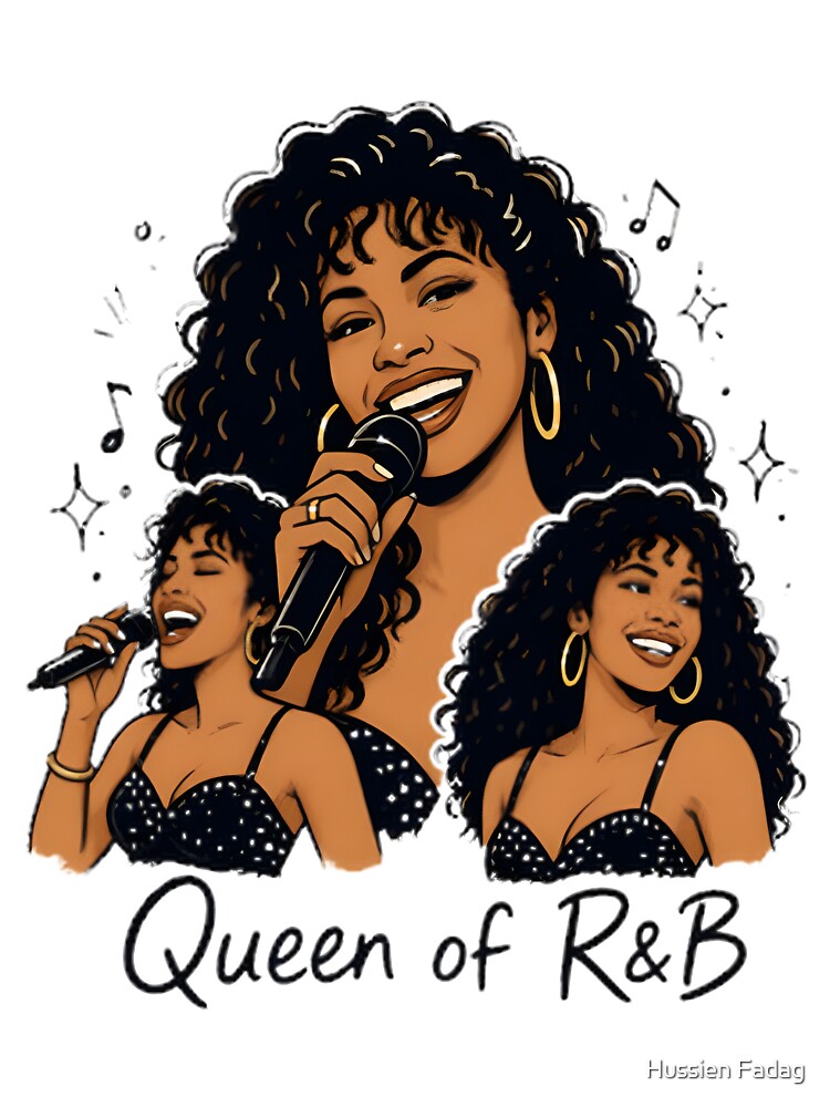 Queen Of R&B Vintage Retro Silhouette Pop Art Music Design Shirt