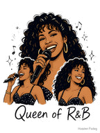 Queen Of R&B Vintage Retro Silhouette Pop Art Music Design Shirt