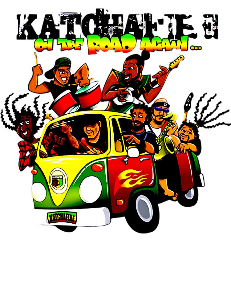 Black Typography With Reggae Van Car Shirt