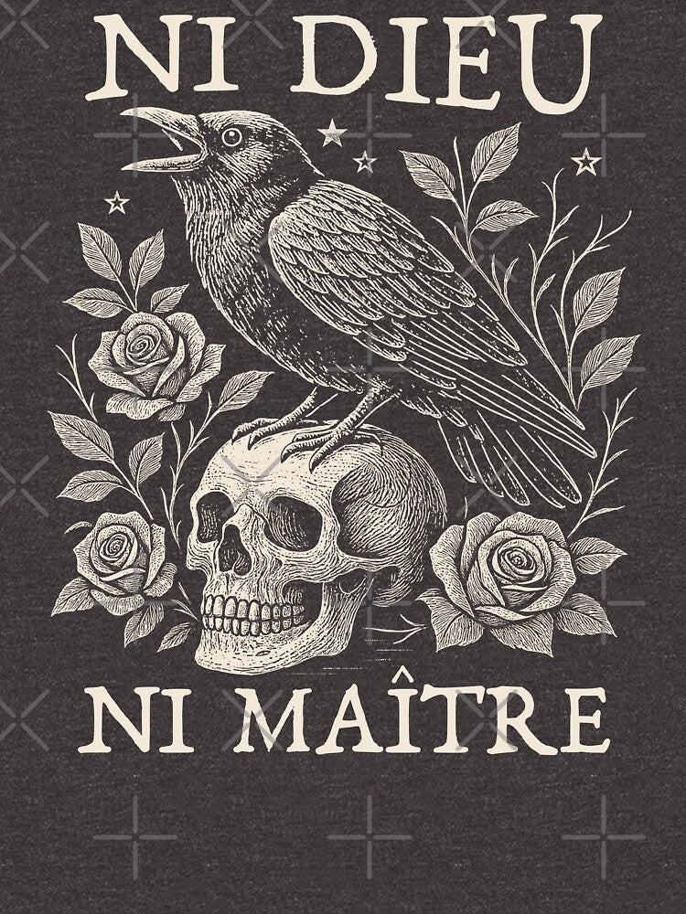 Ni Dieu Ni Maître - Floral Crow Skull Shirt